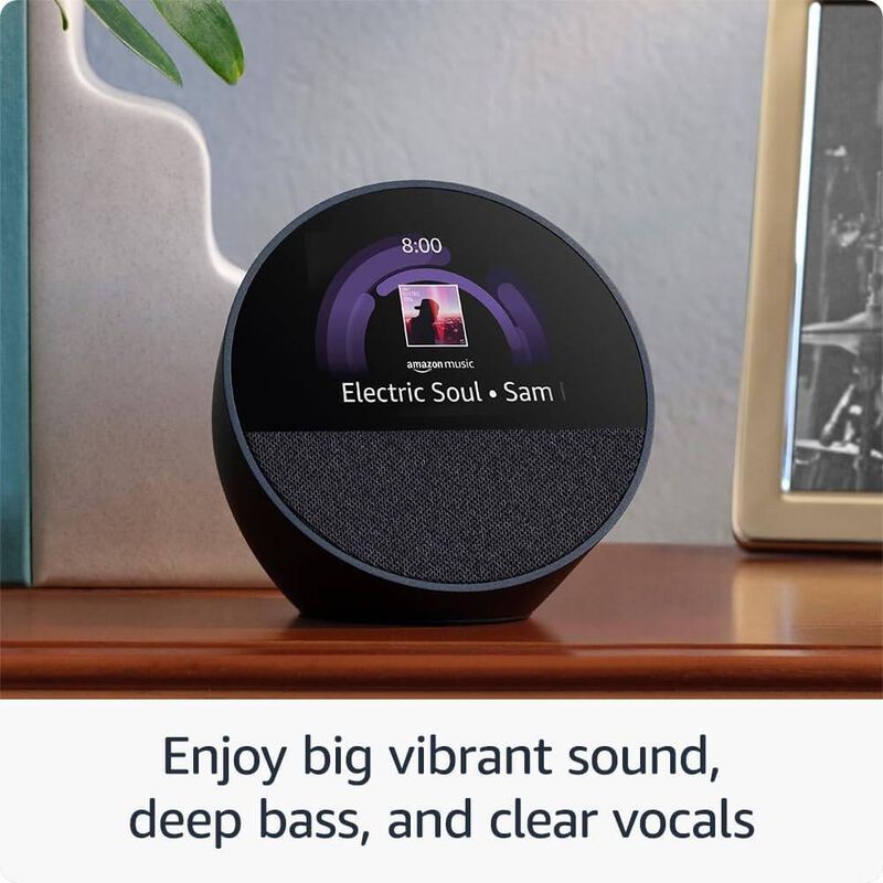 BOCINA ALEXA ECHO SPOT B0BFC7WQ6R RELOJ VIBRANT... image number null