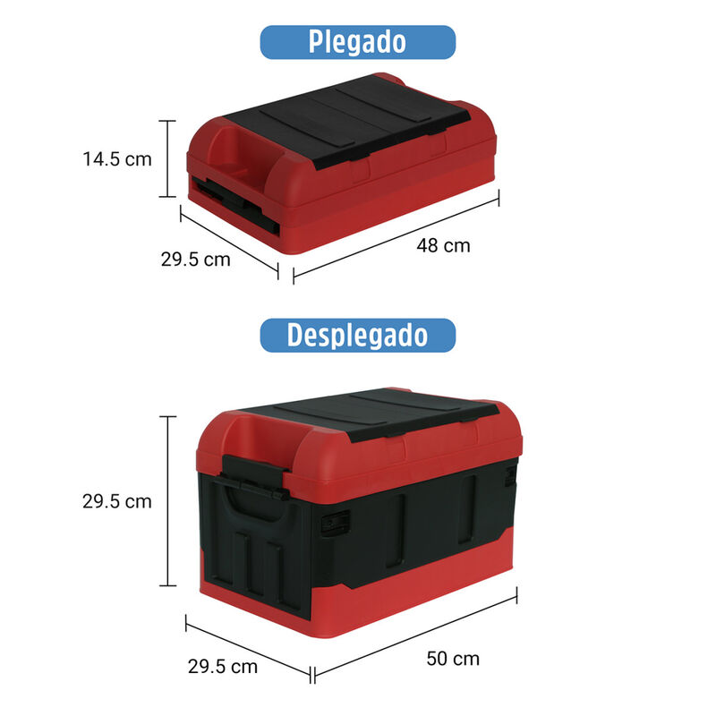 Caja Almacenamiento Plegable Rojo con Negro image number null