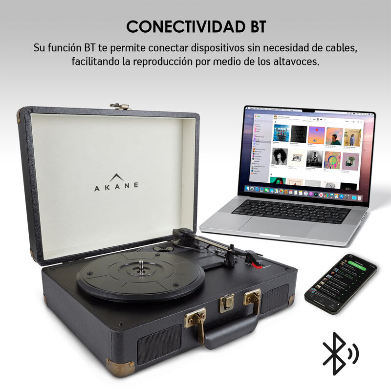 Tocadiscos Vinilo Vintage Bluetooth Estéreo Tor... image number null