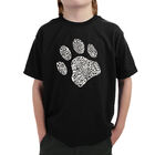 Camiseta Word Art Para Ni&ntilde;o - Pata De Perro - Negro