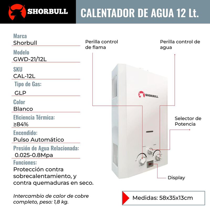 Calentador 12L Shorbull image number null
