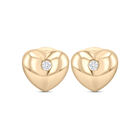 Broqueles De Corazon En Oro Amarillo 14K Con Zirconias (1 Mm Aprox)