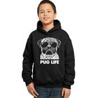 Sudadera Con Capucha Word Art Para Ni&ntilde;o - Vida Pug - Negro