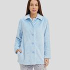Bata Corta Jacquard con Botones Celeste