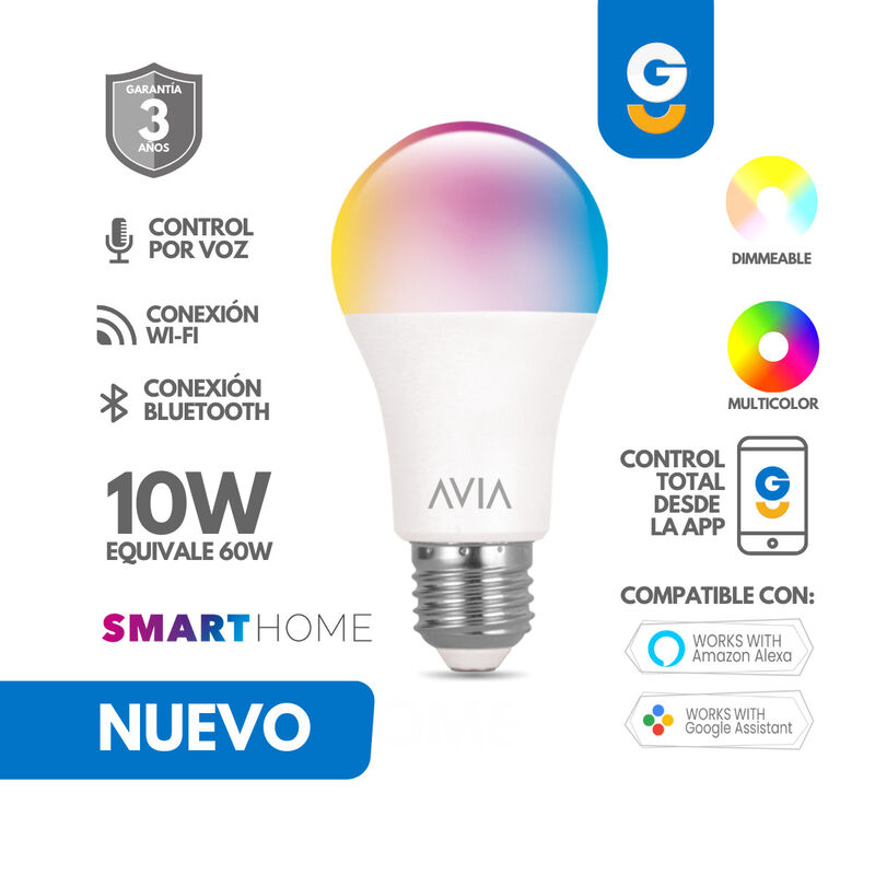 Pack 5 piezas Foco Inteligente Wifi 10w Avia Sm... image number null