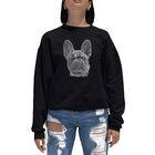 Sudadera De Cuello Redondo Word Art Para Mujer - Bulldog Franc&eacute;s - Negro