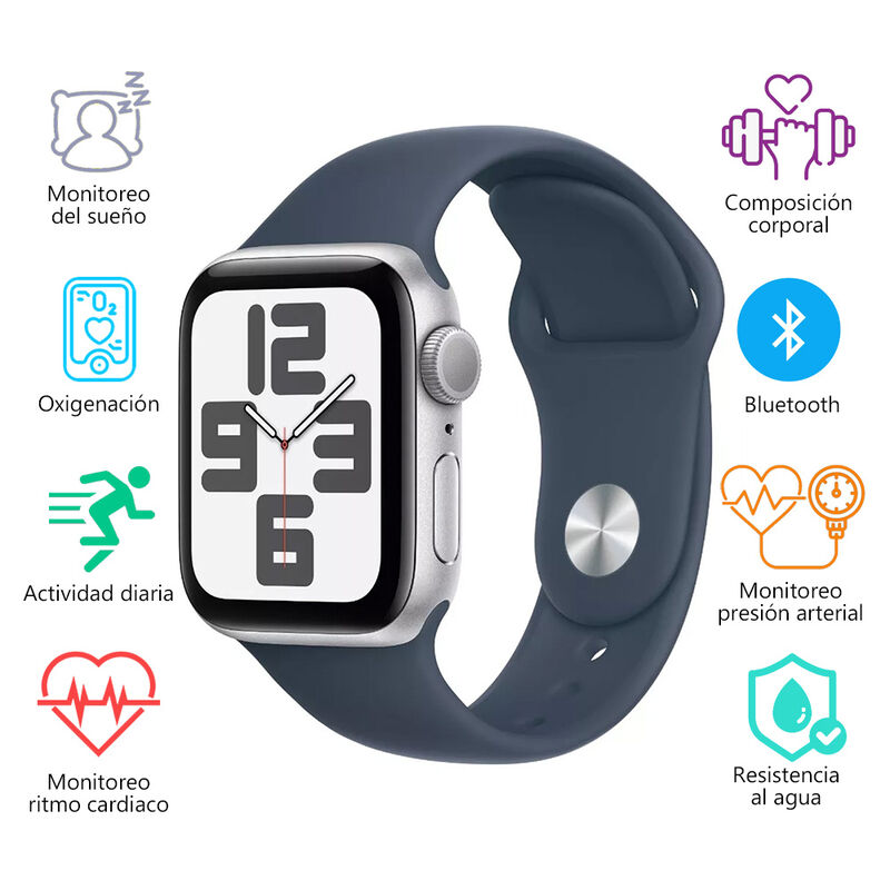 Apple Watch SE GPS 2da Gen S/M 44mm Plata FREC3... image number null