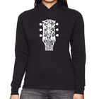 Sudadera Con Capucha Word Art Para Mujer - G&eacute;neros Musicales Guitar Head - Negro