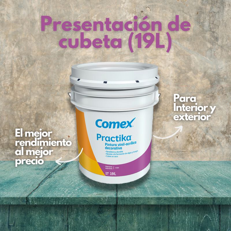Pintura Practika Comex Cubeta 19 lts Vinil-Acri... image number null