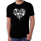 Camiseta Mezcla Premium Word Art Para Hombre - Coraz&oacute;n de Halloween - Negro