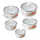 Juego De 5 Ollas Hot Spot Acero Vitrificado Con Tapas Vidrio 16-24cm