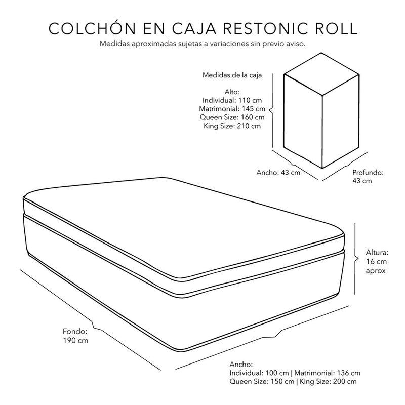 Colchón Individual Restonic Roll+Protector Spri... image number null