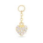 Charm En Forma De Coraz&oacute;n De Oro Amarillo 14K Con Zirconias (1 Pieza)