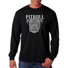 Camiseta De Manga Larga Word Art Para Hombre - Cara de Pitbull - Negro