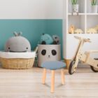 Banquito de Madera para Ni&ntilde;os- Redondo- Azul