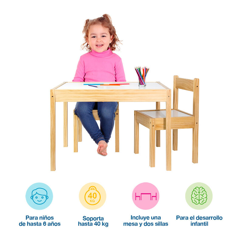 Mesa y Sillas para Niños Montessori de Madera, ... image number null