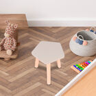 Banquito de Madera para Ni&ntilde;os- Pentagono - Gris Claro