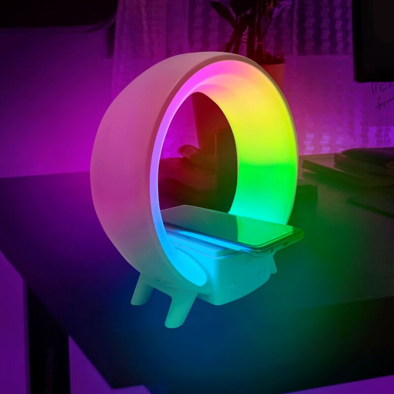 Lámpara Led Inteligente Bocina Cargador Inalámb... image number null