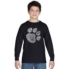 Camiseta De Manga Larga Word Art Para Ni&ntilde;o - Pata de Gato - Negro