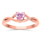 Anillo En Oro Rosa 14k Con Zirconia Coraz&oacute;n Rosa - Fonj-p4 Talla 7