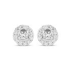 Broqueles De Oro Blanco 14k Con 20pts De Diamante