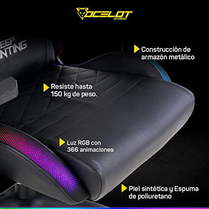 OCELOT GAMING Silla Gamer OSRGB. Base de Metal,... image number null