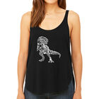 Tank Top Holgado Word Art Para Mujer - Dinosaurios- Negro