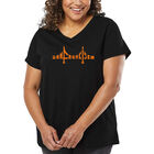 Camiseta De Talla Grande Cuello En V Word Art Para Mujer - Puente de San Francisco- Negro