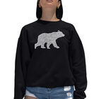 Sudadera De Cuello Redondo Word Art Para Mujer - Mam&aacute; Osa - Negro