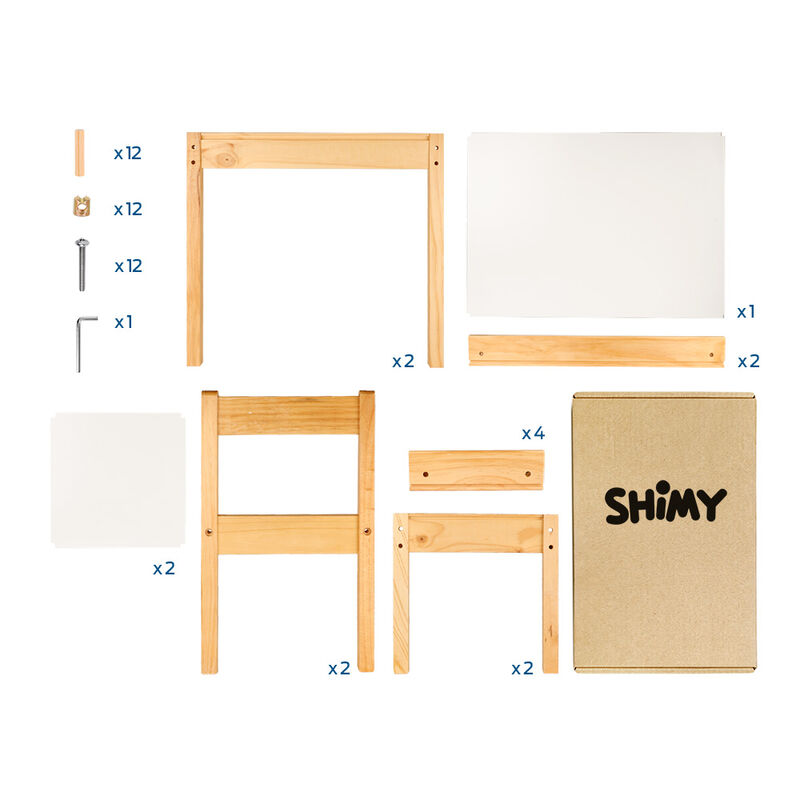 Mesa y Sillas para Niños Montessori de Madera, ... image number null