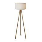 L&aacute;mpara Piso Blanco/madera Vintage Minimalista Tecnolite