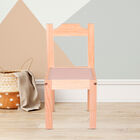 Duduk Silla de Madera Barnizada para Ni&ntilde;os Peque&ntilde;os Rosa