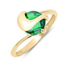 Anillo Promesa De Oro Amarillo 14k Con Zirconia Verde