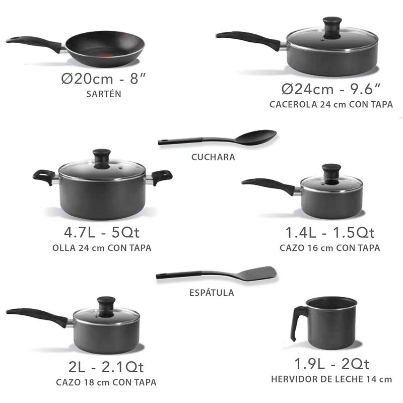 Batería T-FAL Family Cook 13 pzas Gris Antiad T... image number null