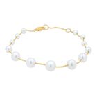 Pulsera Oro Amarillo 14k Con Perlas Blancas 3-8mm Taiw-2pa