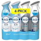 Febreze Air Freshener, 4-Pack 2 x Linen & Sky, 2 x Heavy Duty, 8.8oz.