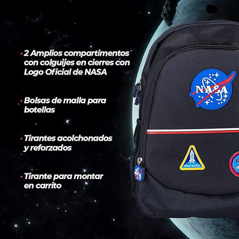 TechZone Mochila Escolar Logo NASA Oficial Dos ... image number null