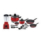 Bater&iacute;a De Cocina T-fal Easy Care 17 Piezas Roja B4980284m