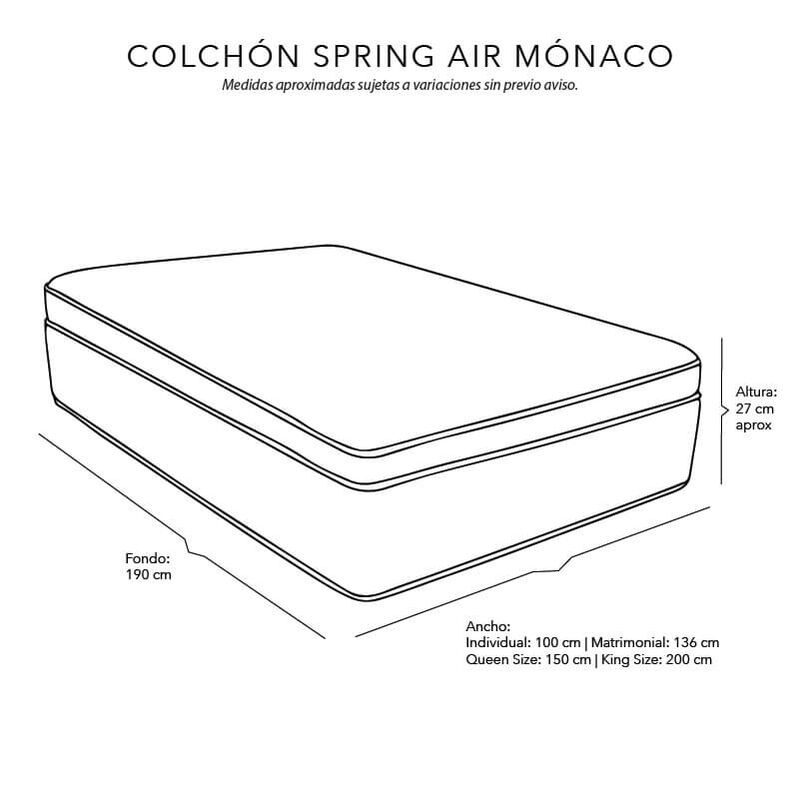 Colchón Queen Size Spring Air Mónaco+Almohada D... image number null