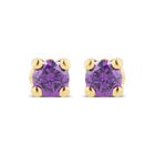 Broqueles De Oro Amarillo 14k Con Amatista (5 Mm)