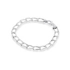 Pulsera Plata Blanca 925 Cuadrada 21cm 7mm | Bizzarro