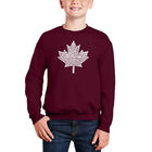 Sudadera De Cuello Redondo Word Art Para Ni&ntilde;o - Himno Nacional Canadiense - Granate