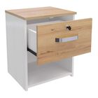 Bur&oacute; de  Noche Kaz,  Caj&oacute;n Seguro (con llave), Repisa Abierta, Blanco