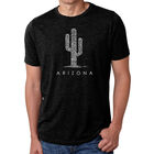 Camiseta Mezcla Premium Word Art Para Hombre - Ciudades de Arizona - Negro