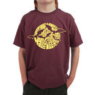 Camiseta Word Art para ni&ntilde;o - Murci&eacute;lagos de Halloween - Granate