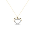 Dije Coraz&oacute;n Bicolor 10k Con Zirconias + Cadena (sku D) | Bizzarro