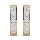 Arracadas De Oro Amarillo 14k Con Zirconias (12mm Aprox)