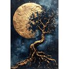 Cuadro Decorativo Paisaje 90x122cm Eclipse Dorado
